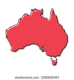 Australia map icon, geography blank concept, isolated graphic background vector illustration .