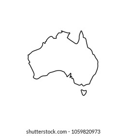 Australia map icon. Outline Australia map vector icon for web design isolated on white background