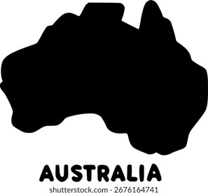 Australia mapa icono signo, símbolo, Vector, arte