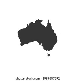 Australia Map Icon Silhouette Illustration. Continent Vector Graphic Pictogram Symbol Clip Art. Doodle Sketch Black Sign.