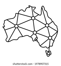 Australia map icon, vector illustration in black isolated on white background.