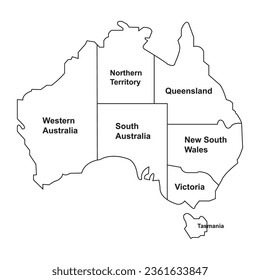 Diseño de símbolo de ilustración de vector de mapa de Australia