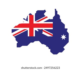 Australia map illustration design with flag.