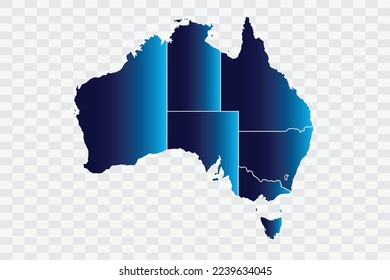 Australia Map indigo Color on White Background quality files   png