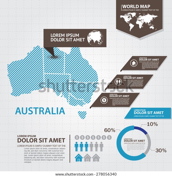 Australia Map Infographic Stock Vector (Royalty Free) 278056340