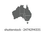 Australia map isolated on white background. for website layouts, background, education, precise, customizable, Travel worldwide, map silhouette backdrop, earth geography, political, reports.