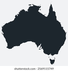 Australia map. Just a simple border map. Shape of the country. Flat blank Australia outline. Vector boundary illustration.