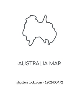 Australia map linear icon. Australia map concept stroke symbol design. Thin graphic elements vector illustration, outline pattern on a white background, eps 10.