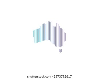 australia map lineart logo symbol vector illustration on transparent background