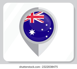 Australia Map Location Flag Icon