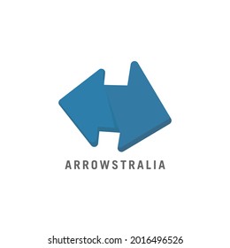 Logo del Mapa de Australia. Símbolo de flecha. Ilustración vectorial.