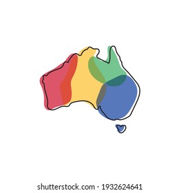 Australia map logo design illustration, vector template