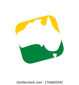 Australia map logo design template.