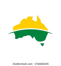 Australia Map Logo Design Template.