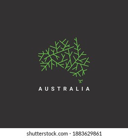 Australia map logo design vector template