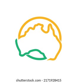 Australia Map Logo Illustration Design