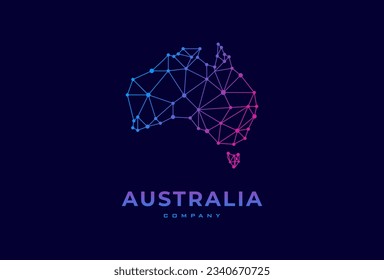 Australien Kartenlogo. modernes Afrika-Logo mit Technologiestandard, geeignet für Technologie und Firmenlogos