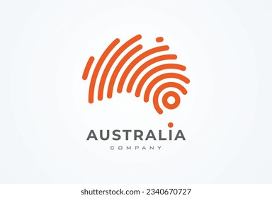 Australia map Logo. modern Australia logo with line style, Australia map design logo template, vector illustration svg