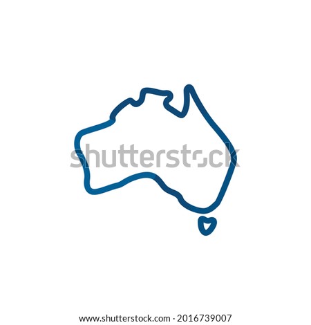 Australia Map Logo. Vector Illustration.