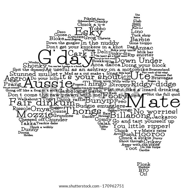 Australia Map Made Australian Slang Vector (Royalty Free) 170962751