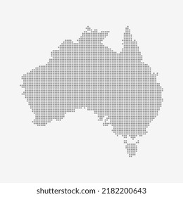 Mapa de Australia hecho de patrón de puntos, mapa de Australia a medio tono