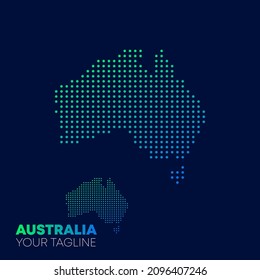 Australien Karte Modernes Tech Logomark Symbol