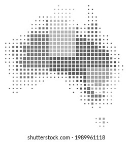 Australien Karte der Monochrome Quadrate Pixel art.free Bilder, freie Vektorgrafik.