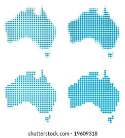 Australia map mosaic set. Isolated on white background.