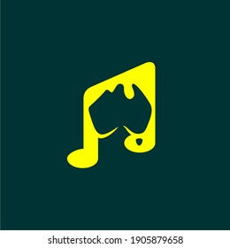 Diseño de logotipo de música de mapas de Australia