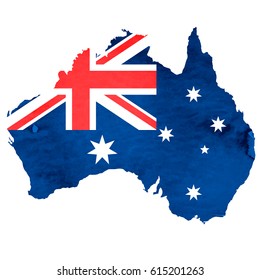 Australia Map National Flag Icon Stock Vector (Royalty Free) 615201263 ...