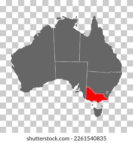 Mapa de Australia del icono de Nueva Gales del Sur, concepto de geografía en blanco, ilustración aislada del vector de fondo.