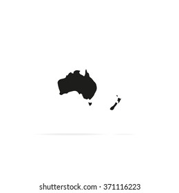 Australia map. New Zealand vector icon.