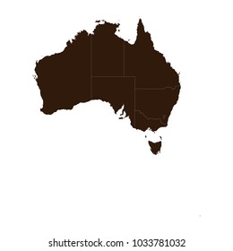 Australia map on white background vector, Map Outline Shape Black on White Vector Illustration,Australia High detailed black illustration map -Australia.
