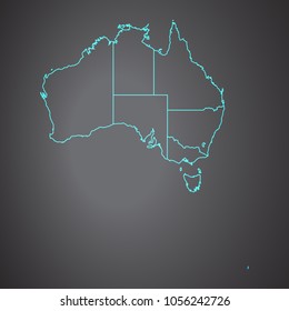 Australia map on white background vector, Map Outline Shape Black on White Vector Illustration,Australia High detailed black illustration map -Australia.