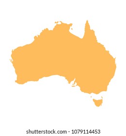 Australia map on white background.