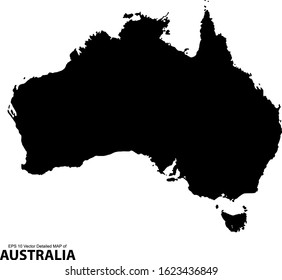 Australia Map Outline in Black Grunge Style Isolated on White Background. Vector Illustration