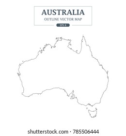 Australia Map outline on white background Vector Illustration