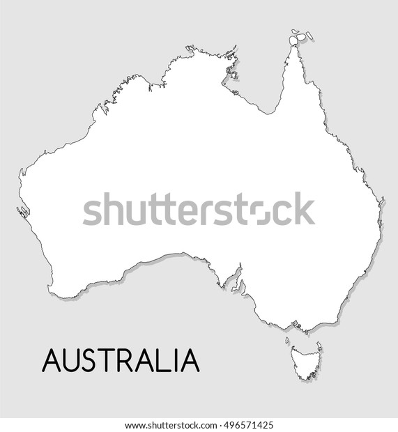 Australia Map Outline Vector Illustrator Stock Vector Royalty Free