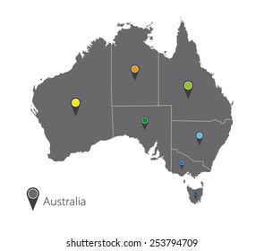 Australia map. Political division