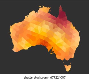 The Australia Map of Polygonal Style 
