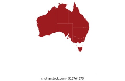 Australia map red color