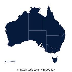 Australia map with regions.
