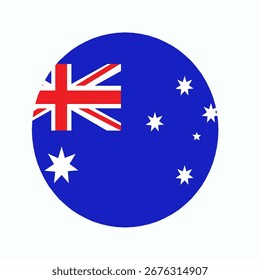Bandera de diseño redondo del mapa de Australia dentro de la forma redonda útil para la fabricación de la insignia
