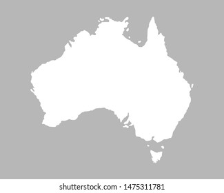 Australia map silhouette. Australia icon isolated on grey background. Vector illustration