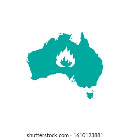 Australia map silhouette with the nearest islands. Minimal flat template.