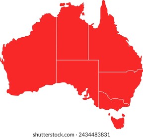 Australien Karte Silhouette in rot