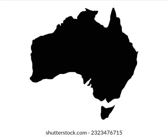 Australia Map Silhouette Vector Art