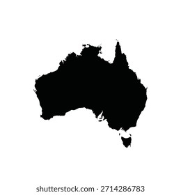 Australien Karte Silhouette Vektorgrafik Design.