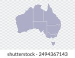 Australia Map silver Color on White Background quality files Png