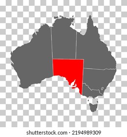 Mapa de Australia del icono de Australia del Sur, concepto de geografía en blanco, ilustración aislada del vector de fondo gráfico.